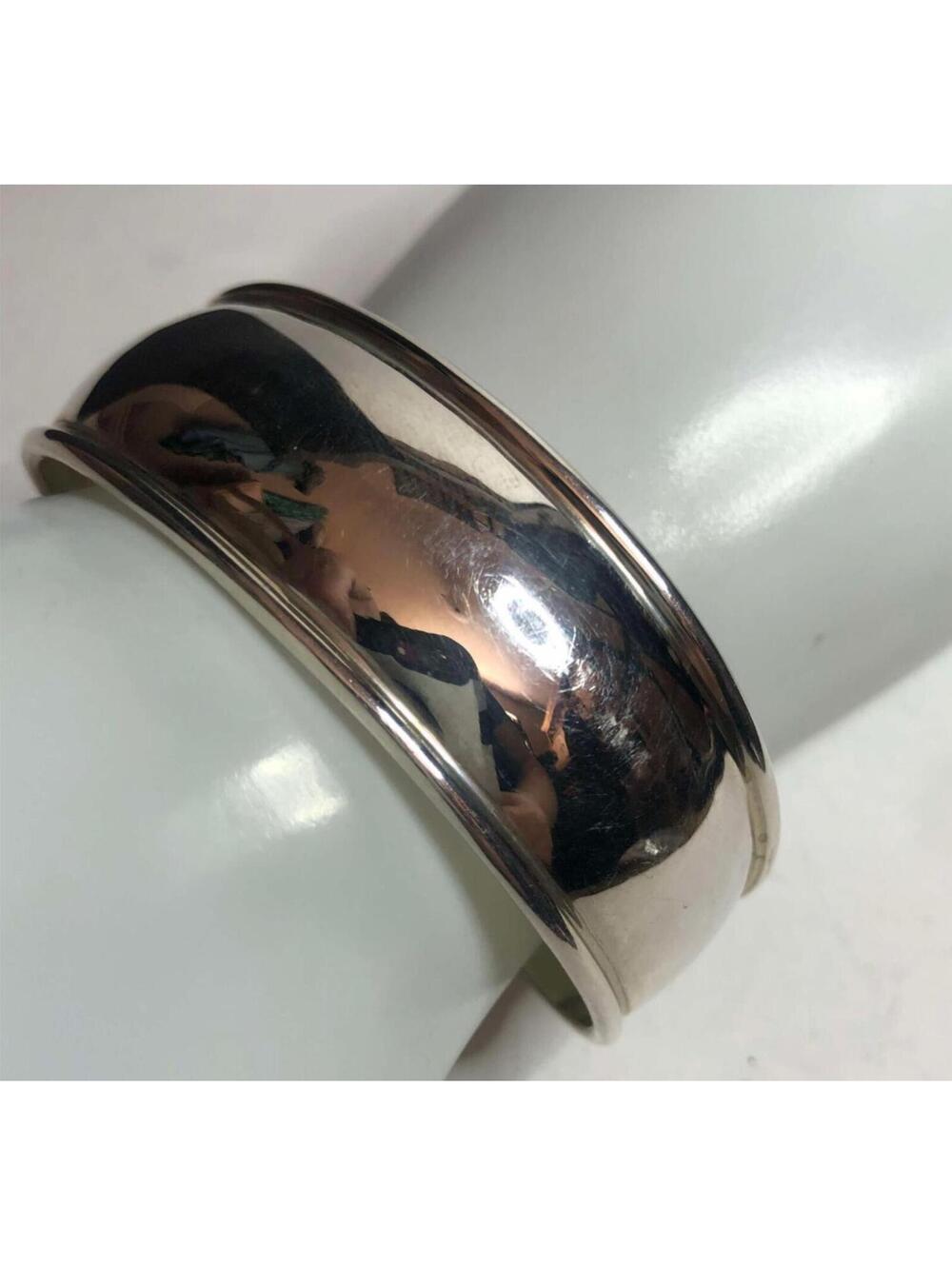 1402 Silpada Retired Domed Rolled Edge Sterling Silver Cuff Bracelet 20.0 grams